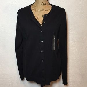 Karen Scott Simple Black Cardigan